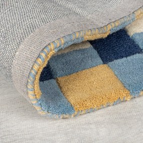 Covor tip traversă albastru țesut manual din lână 60x230 cm Kai Wool Border – Flair Rugs