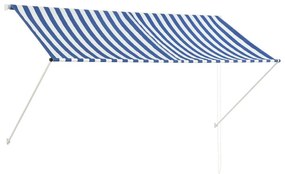 Copertina retractabila, albastru si alb, 250 x 150 cm