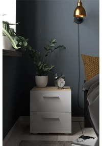 Noptieră albă cu aspect de lemn de stejar Pepe - Tvilum