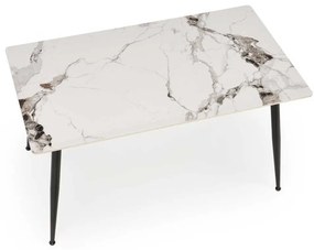 Masă de bucătărie Webster 140 cm, marmură / negru