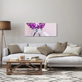 Tablou cu flori violete (120x50 cm)