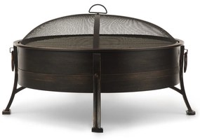 CATANIA 2-în-1, vas pentru foc Ø80cm, protecție împotriva flăcărilor, grill Ø70cm, oțel, motiv antic
