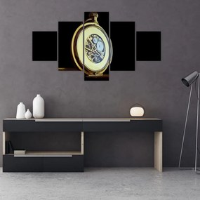 Tablou cu ceas de buzunar de aur (125x70 cm), în 40 de alte dimensiuni noi