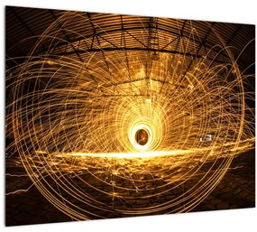 Tablou pe sticlă - Disc luminos (70x50 cm)