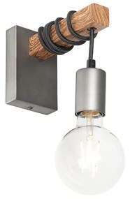 Lampă de perete industrială din oțel cu maro - Gallow