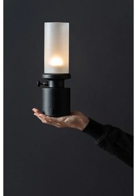 Veioză neagră LED cu intensitate reglabilă cu abajur din metal/cu abajur din sticlă (înălțime 29,5 cm) Camp – Leitmotiv