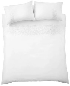 Lenjerie de pat albă din bumbac pentru pat dublu/extinsă 230x220 cm Embroidery Floral – Bianca