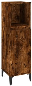 819817 vidaXL Dulap de baie, stejar afumat, 30x30x100 cm, lemn prelucrat