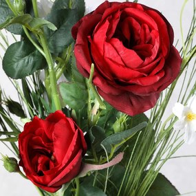 Buchet DELPHINIUM, TRANDAFIRI, FLORI DE CÂMP 95 cm