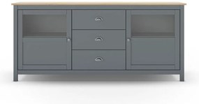 Comodă verde prăfuit din lemn de pin 180x80x40 cm Misti – Marckeric