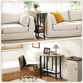 HOMCOM Masă pliabilă, masă cu funcție pliabilă și raft deschis, masă mobilă de bucătărie pentru sufragerie, spații mici, lemn natural | Aosom Romania