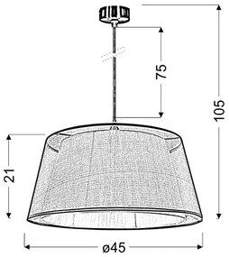 Lustră pe cablu CHARLIE 1xE27/60W/230V bej