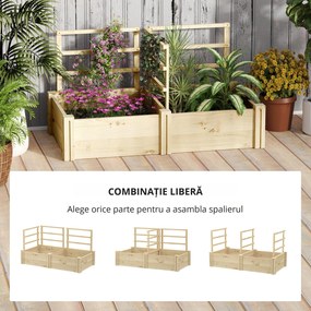 Outsunny Jardinieră Înălțată din Lemn cu 3 Suporturi pentru Plante, 119x62,5x64 cm, Natural | Aosom Romania