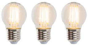Set de 3 becuri LED cu filament E27 reglabile P45 5W 470lm 2700K