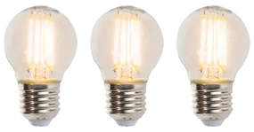 Set de 3 becuri LED cu filament E27 reglabile P45 5W 470lm 2700K