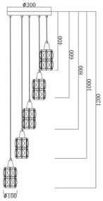 Globo 15760-5 - Lustră pe cablu WOLLI 5xE14/40W/230V