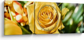 Tablou cu trandafir (cu ceas) (90x30 cm)
