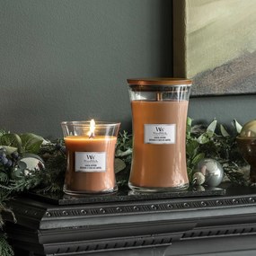 Lumânare parfumată vază mare WoodWick Santal Myrrh, 609 g