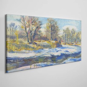 Tablou canvas Iarna Zăpadă Pădure Natura