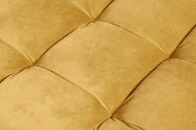 Taburete elegant Cozy Velvet 80cm, catifea galben mustar