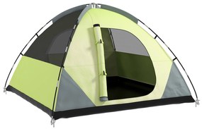 Outsunny Cort de Camping pentru 3-4 Persoane, Cort Impermeabil și Rezistent la UV, 3x3x1.8m, Galben și Gri | Aosom Romania