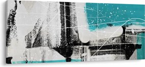 Tablou - Abstract turcoaz (120x50 cm)