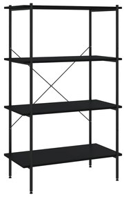 336343 vidaXL Unitate cu rafturi pe 4 niveluri, negru, 80x40x130 cm