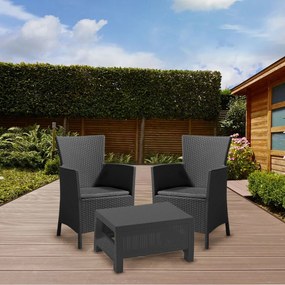 Set mobilier de grădină pentru balcon Corowa, grafit