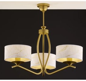 Jupiter 2109 - Lustru pe tijă KASZMIR 3xE27/15W/230V alb/auriu/decor de marmură