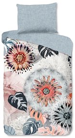 Lenjerie de pat gri din flanelă pentru pat de o persoană 140x200 cm Ralvira – HIP