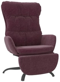3097604 vidaXL Scaun de relaxare cu taburet, violet, material textil