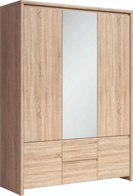 Dulap KASPIAN, stejar sonoma, PAL, cu 5 usi si 2 sertare, 154x56x211 c