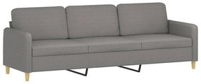 Canapea cu 3 locuri si taburet, gri inchis, 210 cm, textil Morke gra, 228  x 77 x 80 cm