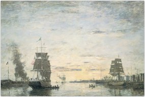 Tablou - Eugène Boudin, Entrance to the Harbor, Le Havre, reproducere (90x60 cm)