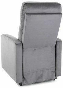 Scaun reclinabil Lennox II Velvet, gri