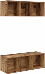 vidaXL Set comodă TV 2 pcs Lemn Vechi 37 x 37 x 107 cm Lemn compozit