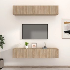 vidaXL Comode TV, 4 buc., stejar sonoma, 80x30x30 cm, lemn prelucrat