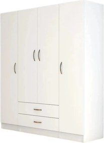 Dulap GRD0601, alb, PAL melaminat, cu 4 usi si 2 sertare, 160x47x182 c
