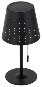 Lampă de masă de exterior neagră incluzând LED cu 3 trepte de luminozitate, reîncărcabilă și solară - Ferre