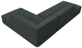 Coltar dreapta 4 locuri, Ruby, Micadoni Home, BL, fara cotiera, 273x180x69 cm, velur, negru