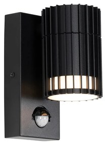 Lampa de perete exterioara de design neagra cu senzor de miscare IP44 - Boris