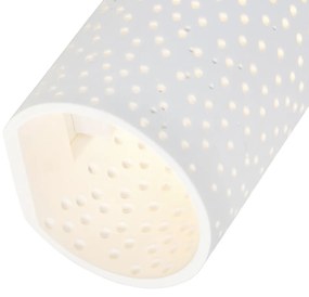 Aplică vintage albă din ipsos în formă de cilindru - Mahou