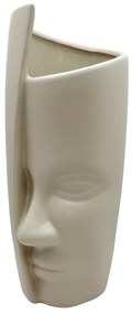 Vaza Matt Face 23cm, Bej, Ceramica