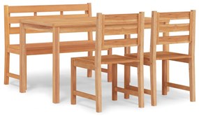 3157194 vidaXL Set mobilier pentru grădină, 4 piese, lemn masiv de tec
