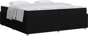 vidaXL Cadru de pat cu saltea Negru 200 x 200 cm țesătură