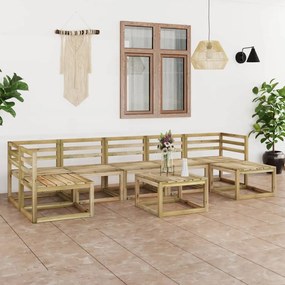 3065309 vidaXL Set mobilier de grădină, 8 piese, lemn de pin verde tratat