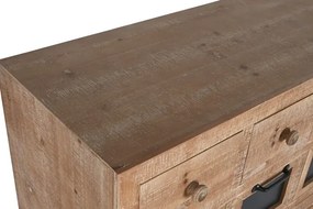 Comodă cu multe sertare, rustică, din lemn de pin, natur, cu 16 sertare, tăblițe negre și mânere metalice, 92,5 x 110 x 40 cm, „Archive”