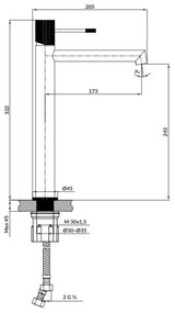 Baterie de lavoar Cersanit S951-596 ZEN 32,2 cm negru