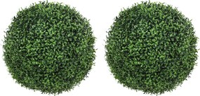 HOMCOM Plante Decorative Artificiale din Buxus cu 682 de Frunze, Rezistente la UV, Înălțime 42 cm | Aosom Romania