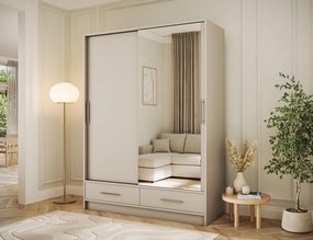 Dulap cu uși glisante si oglinda Estantte II, 150x60x200 cm – Cashmere